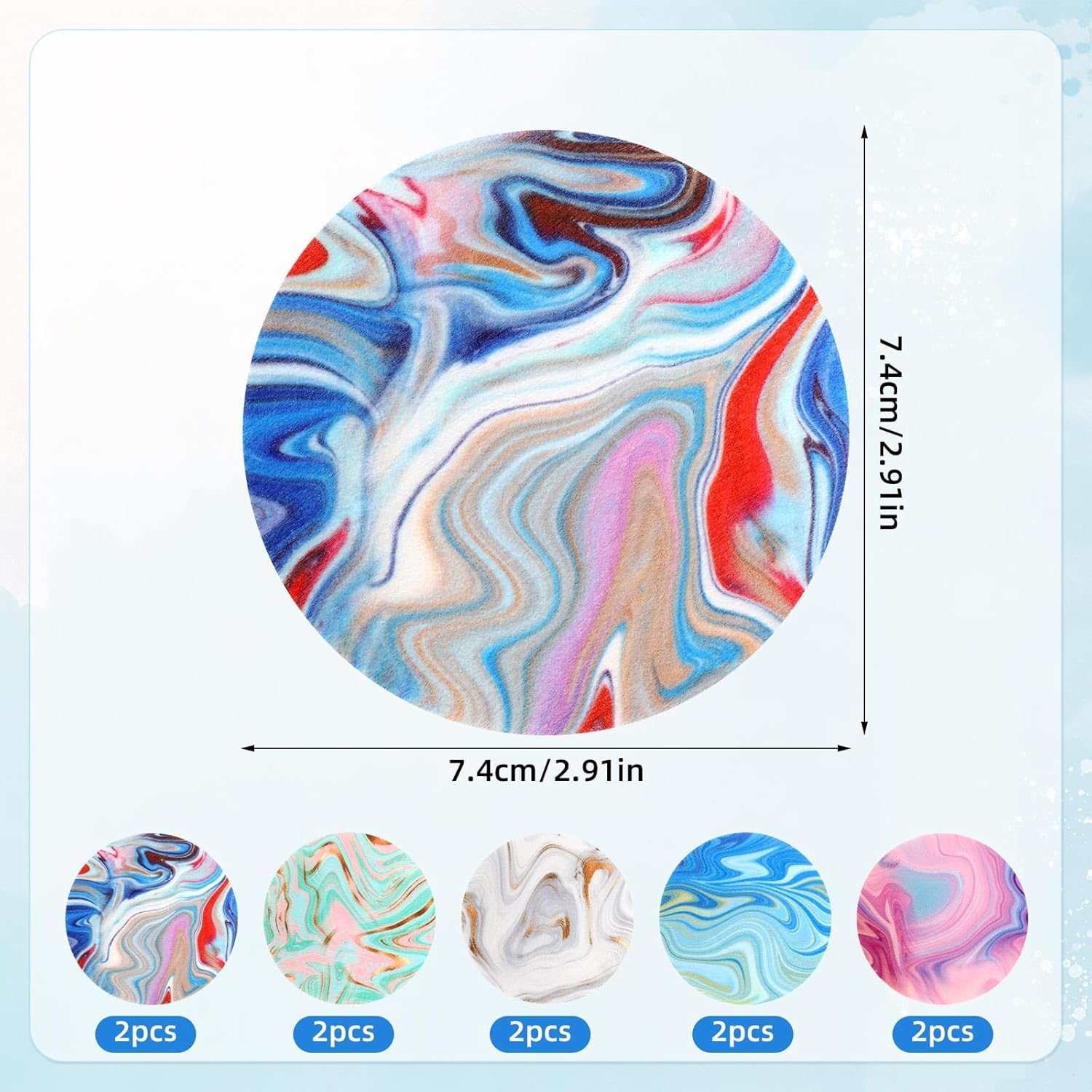 10Pcs Sensor Covers for Libre 2/3, Breathable Adhesive Patches Waterproof CGM Overpatch Tape Sensor Stickers for Libre Accessories (Marble Gradient, 5 Styles) image number 3