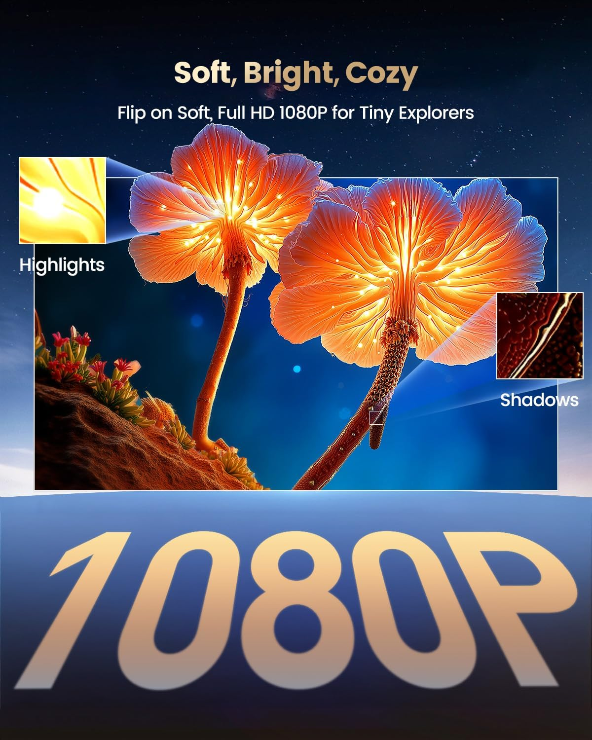 Mini Projector 4K【Netflix Officially/Dolby Audio】 Auto Keystone & E-Focus Wifi6 Bluetooth Smart Portable Projector, Wimius 1080P Full HD Short Throw Movie Projectors for Bedroom/Home/Outdoor/Gifts image number 3