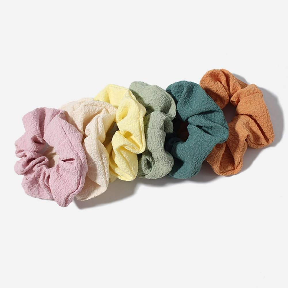 Pack of 3 Fabric Hair Bobbles Hair Bands Scrunchies Hair Rings with Elastic Rubber Bands Solid Colour Hair Bobbles Ponytail Hair Bands Hair Accessories for Women and Women, Blue