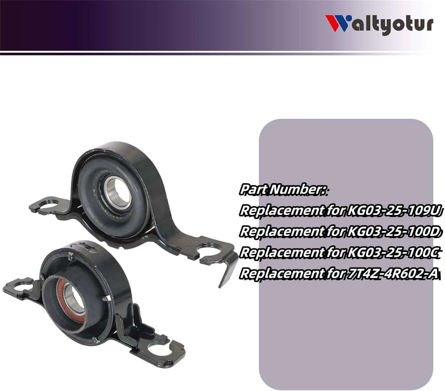 Front and Rear Driveshaft Center Support Bearing Replacement for Edge 2007-2014 Replacement for CX9 2007-2014