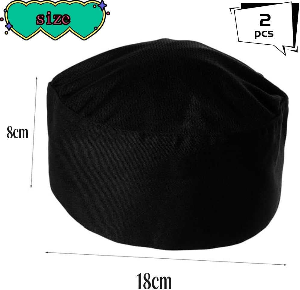 Goxfaca Cooking Work Hat Caps Serving Hats Kitchen Cooking Hat Restaurant Chef Hat Restaurant Uniform Cap Portable Black