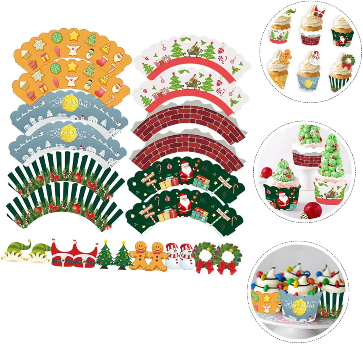 Gadpiparty Christmas Cake Decoration Cupcake Wrappers for Xmas Party Merry Christmas Theme for Baking Cake Cup and Party Favor image number 6