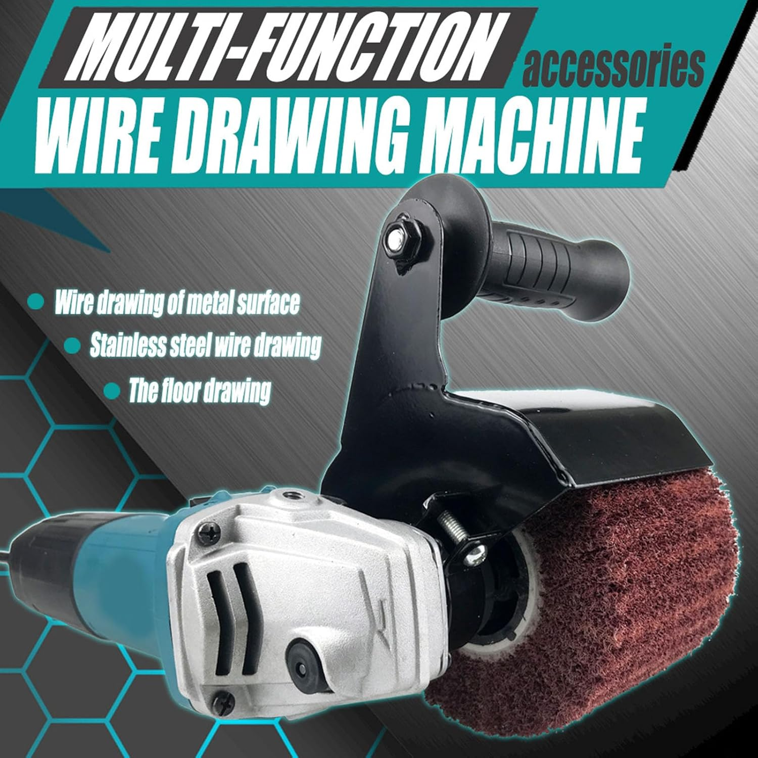 Burnishing Polishing Machine, Lightweight Design, Soft Handle, Sturdy and Durable, Compact and Portable, Wide Application, with 2 Brushing Wheels, for Wood, Metal image number 2