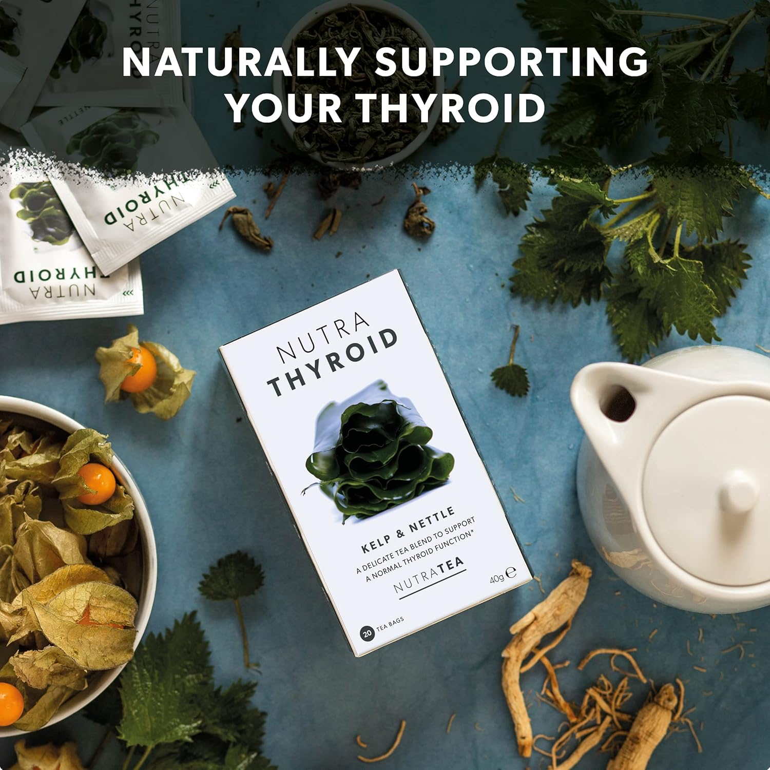 NUTRATHYROID - Thyroid Health Tea | Metabolism Tea - Providing Thyroid Support - Includes Kelp, Bladderwrack & Ashwagandha - 20 Enveloped Tea Bags - by Nutra Tea - Herbal Tea image number 2