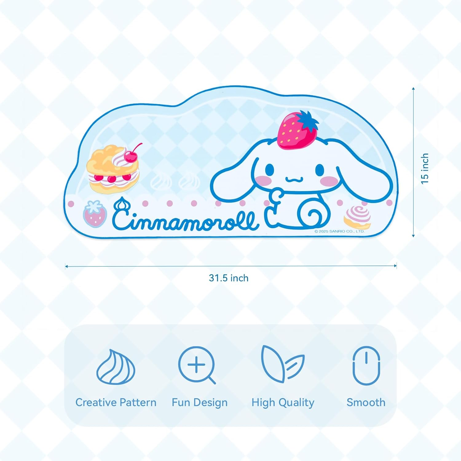 Kuitmor Kawaii Anime Dog Mouse Pad, Non-Slip Waterproof Desk Mat for Keyboard, Durable Large Extended Mouse Pad with Cloud Shape Edge for Office Gaming - DEG image number 1