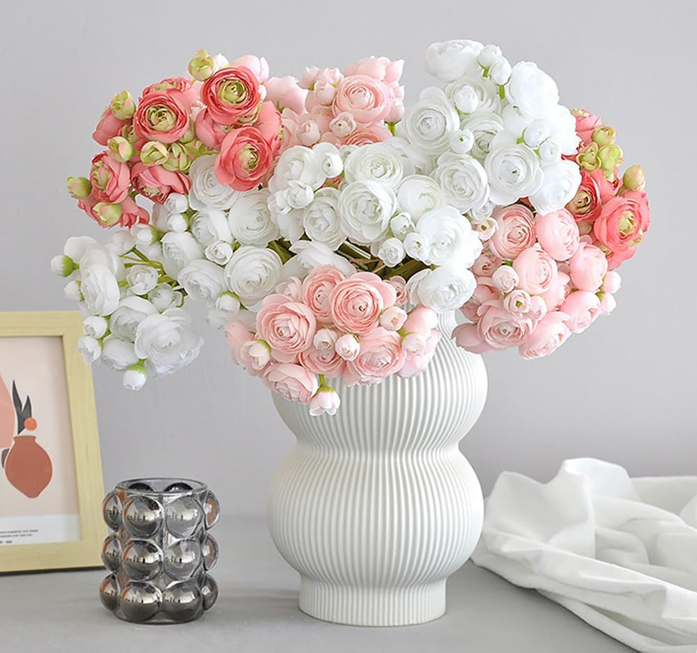 AU021-2 Pale Pink Artificial Water Lily Bouquet, 1 Pcs Fake Silk Flower Family Office Store Hotel Wedding Display Cabinet Bouquet Ideal Decoration, 10.2"(26Cm)