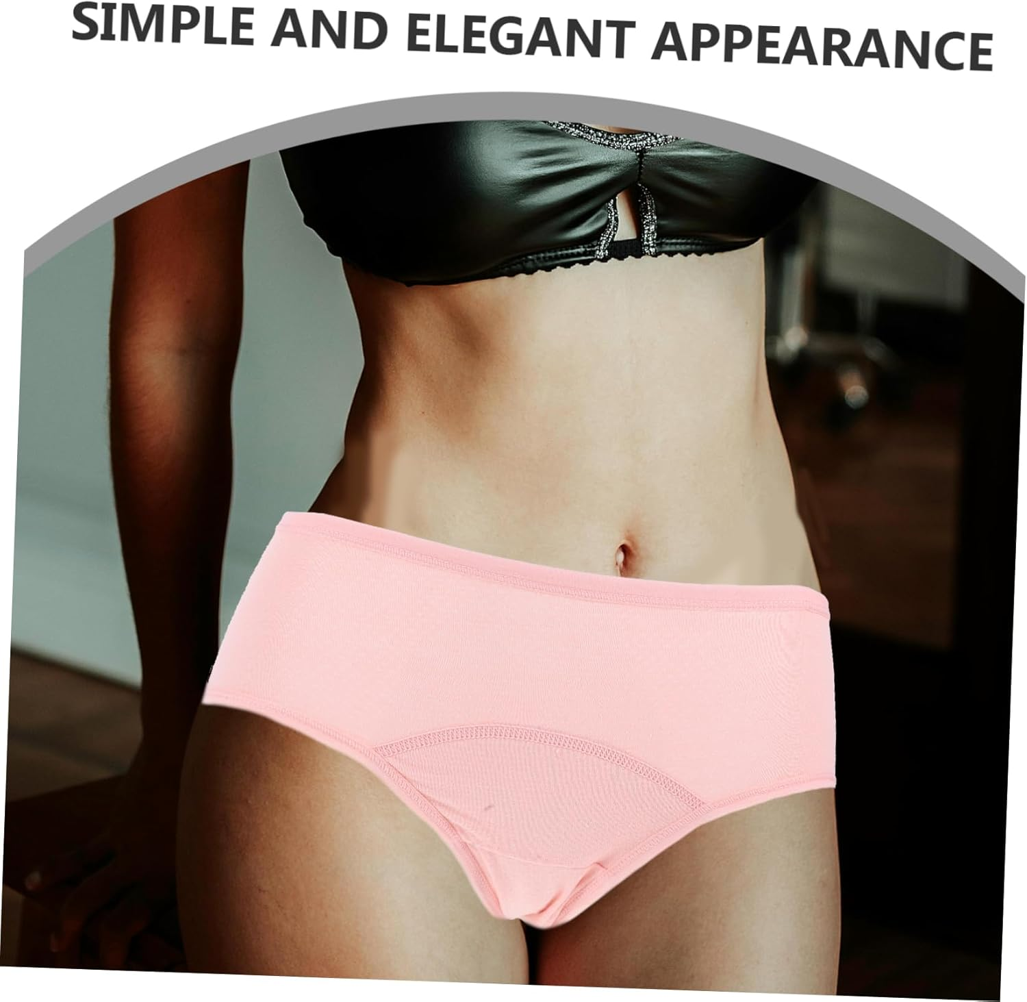 Leak Cotton Midwaist Panties for Women Comfortable Menstrual Protective Briefs Breathable Heavy Flow Underwear Suitable for Sensitive Skin Grey