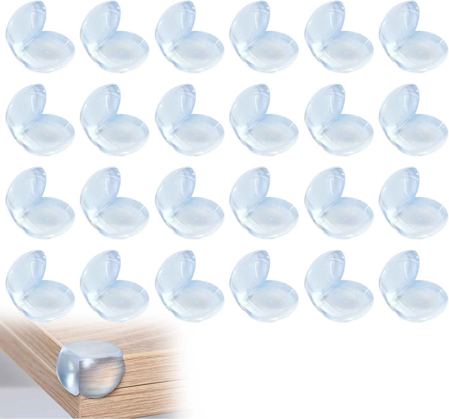 RIBHNXHI Table Corner Guards for Baby Kids Toddlers Child Safety Edge Protectors Furniture Non-Toxic Adhesive Clear round Bumpers for Children Pack of 24 image number 3