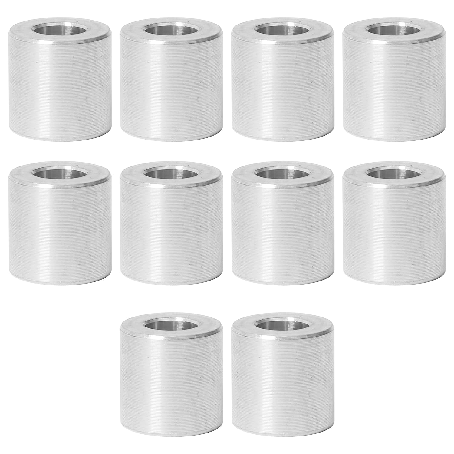 10Pcs M6 Aluminum Spacers, Metal Spacer Aluminum round 6.2Mm ID X 12Mm OD X12Mm L Thickness Screw Standoff for M6 Screw Bolts Silver image number 1