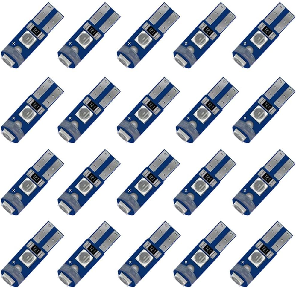 Blyilyb 20-Pack Blue T5 74 73 17 Wedge Led Bulb for 12V Car Dash Dashboard Instrument Panel Cluster Light Bulb Replacement