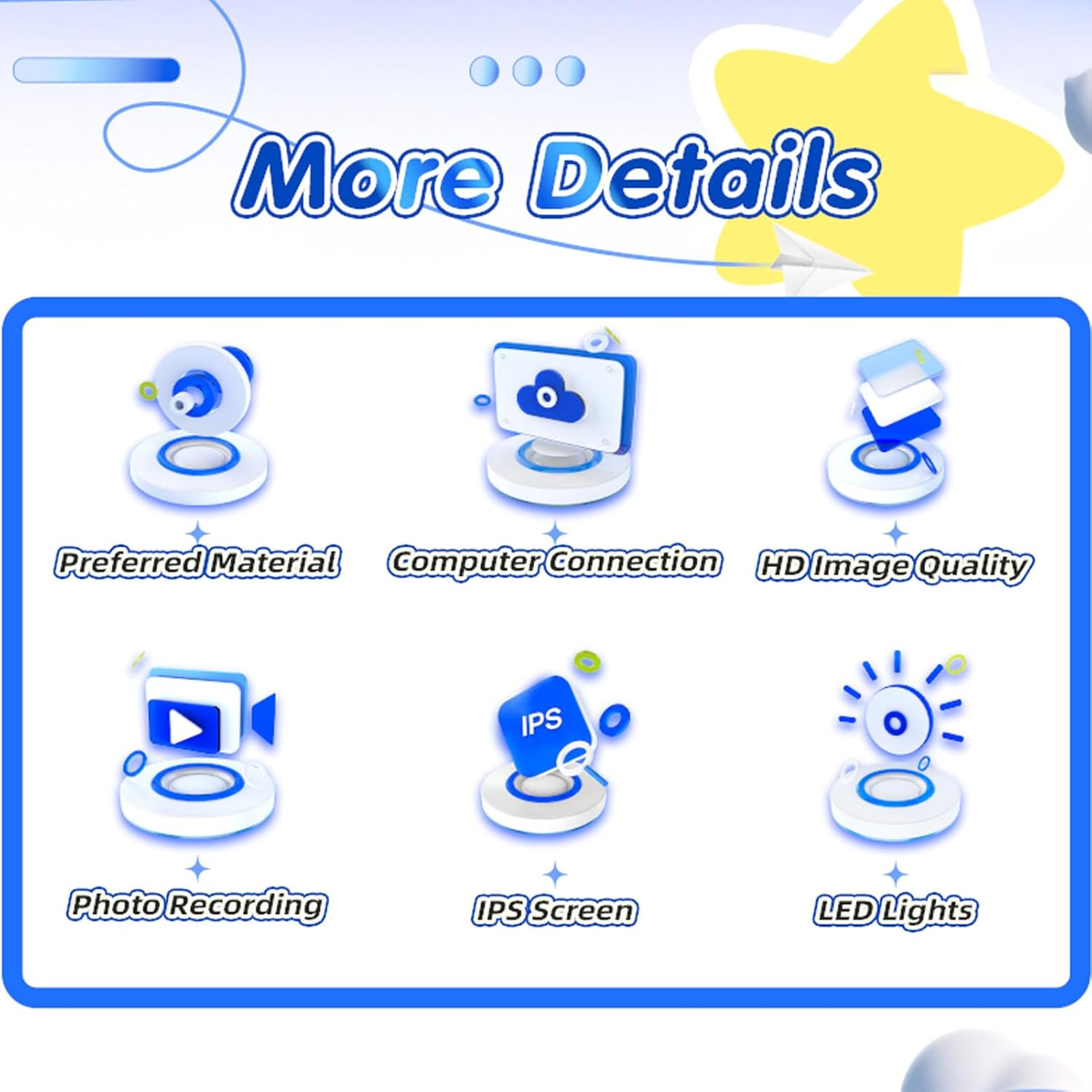 Digital Microscope for Kids - Portable Pocket Magnifier with 2" IPS Display, 100X Magnification, 8 LED Lights, USB Connection to PC, Compatible with & Mac image number 4