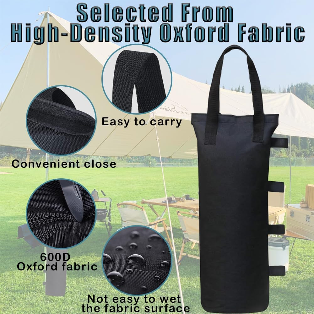 Cerkkapo Gazebo Sandbags, Pack of 8 Sandbags for Filling, 600D Oxford Thick Sandbag Weights for Gazebo, Weight Sand Bags for Gazebo, Sandbag for Pop-Up Gazebo, Tent, Parasol, 20 X 50 Cm