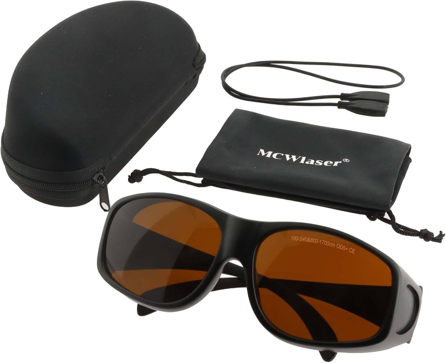 Mcwlaser Laser Safety Goggles Glasses OD5+ 190-540Nm & 800-1700Nm for Yag, Blue, Green Laser and UV Light Protection 445Nm, 450Nm,532Nm, 808Nm, 980Nm, 1064Nm, 1080Nm Absorption Type EP-1 Style 9 image number 5