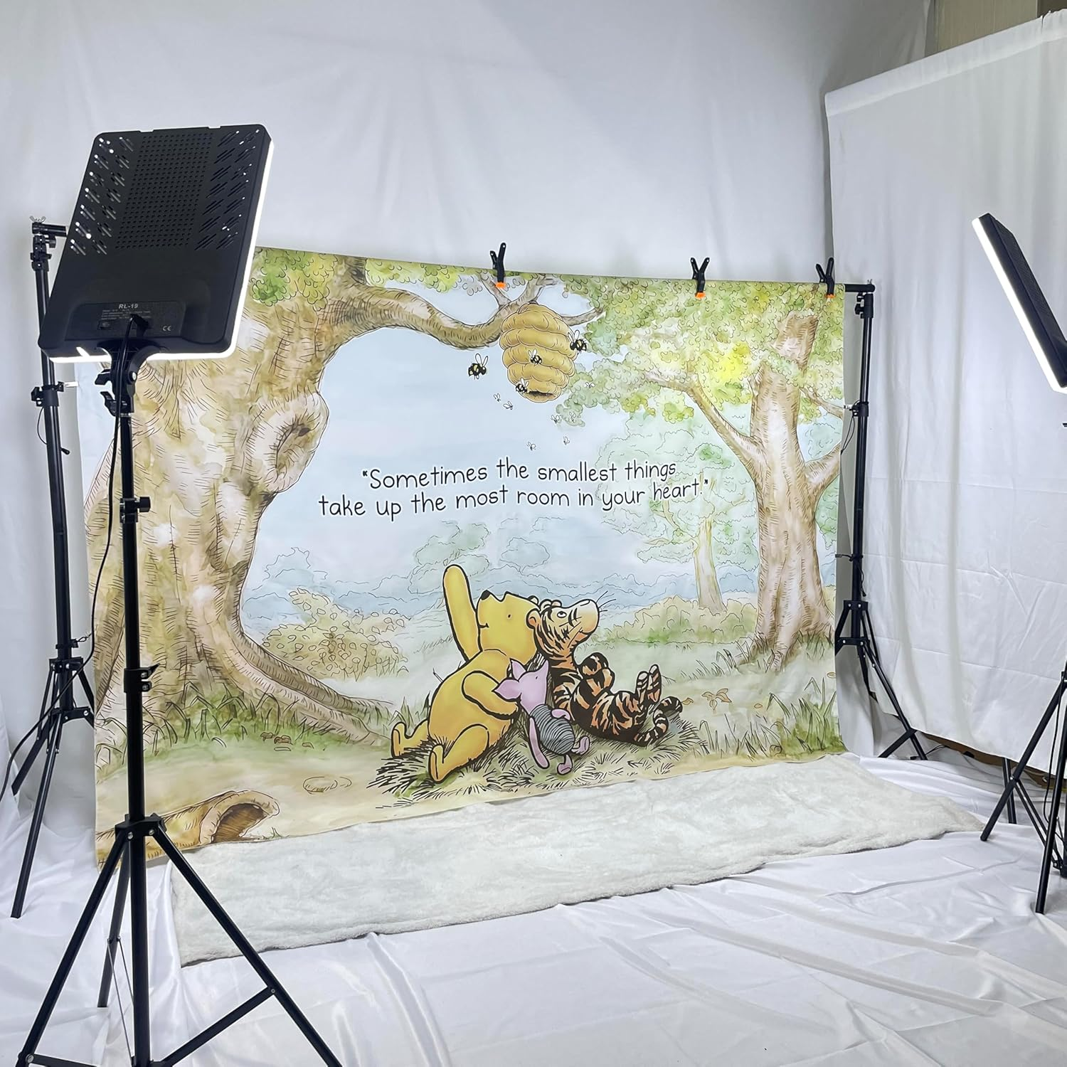 7X5Ft Classic Winnie Bear Backdrop 100 Acre Hundred Acre Wood Background for Baby Shower Birthday Party Photo Props Booth - H0184 image number 7