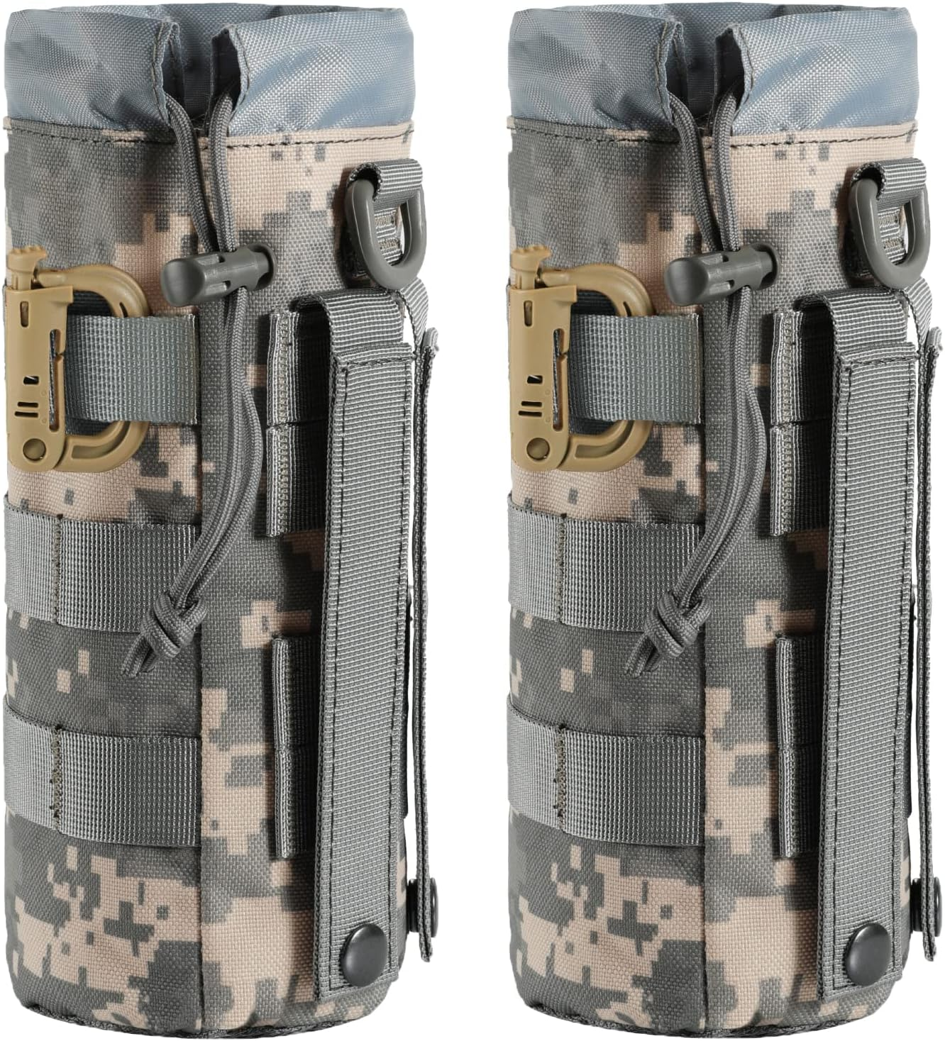 2 Pack Tactical Molle Gear Pouches, Military Back Pouch, Attachments Waterproof Small Utility Pouch (ACU)