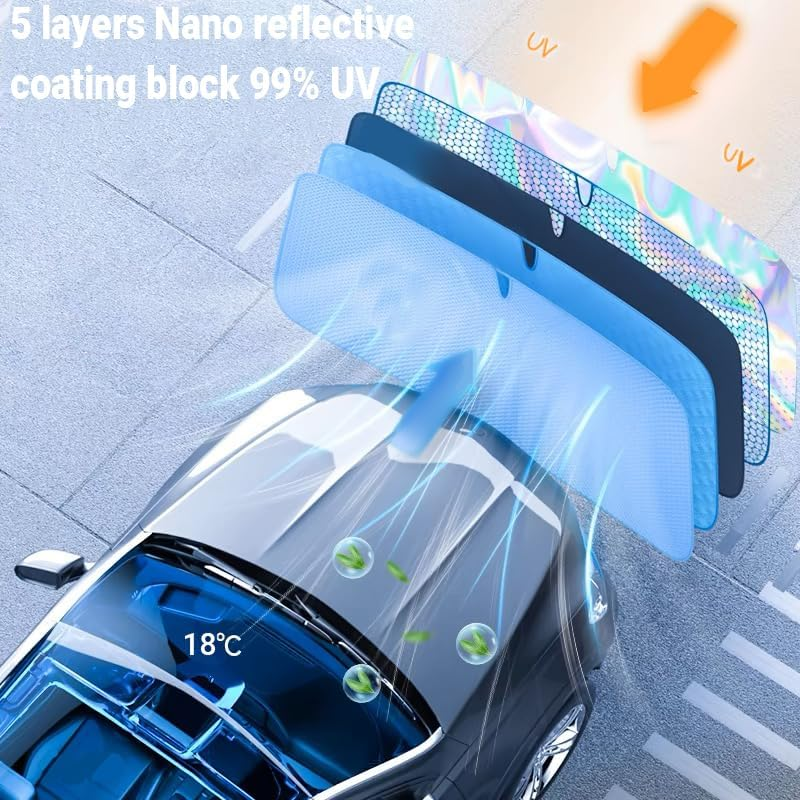 Car Windshield Sunshade, Purple Eyelash Front Window Sun Shades, Folding Block Sun Visor Protector for Car, Sedan, Truck, SUV, Womens Cute Auto Interior Accessories 51X27.5 In image number 4