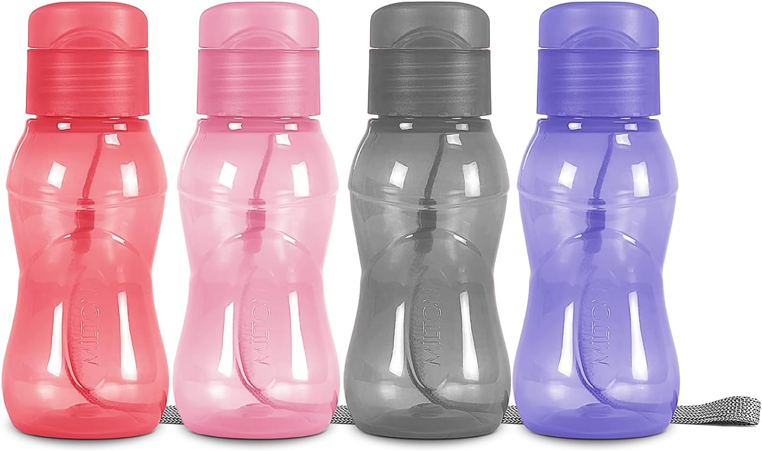 MILTON 8 Pack 6 Oz Kids Water Bottle for School Leak Free Flip Lid- Small Sports Water Bottle for Adults Carry Strap Party Favors for Kids Treats Prizes Gifts Goodie Bag Stuffers Bulk Pack Set of 8