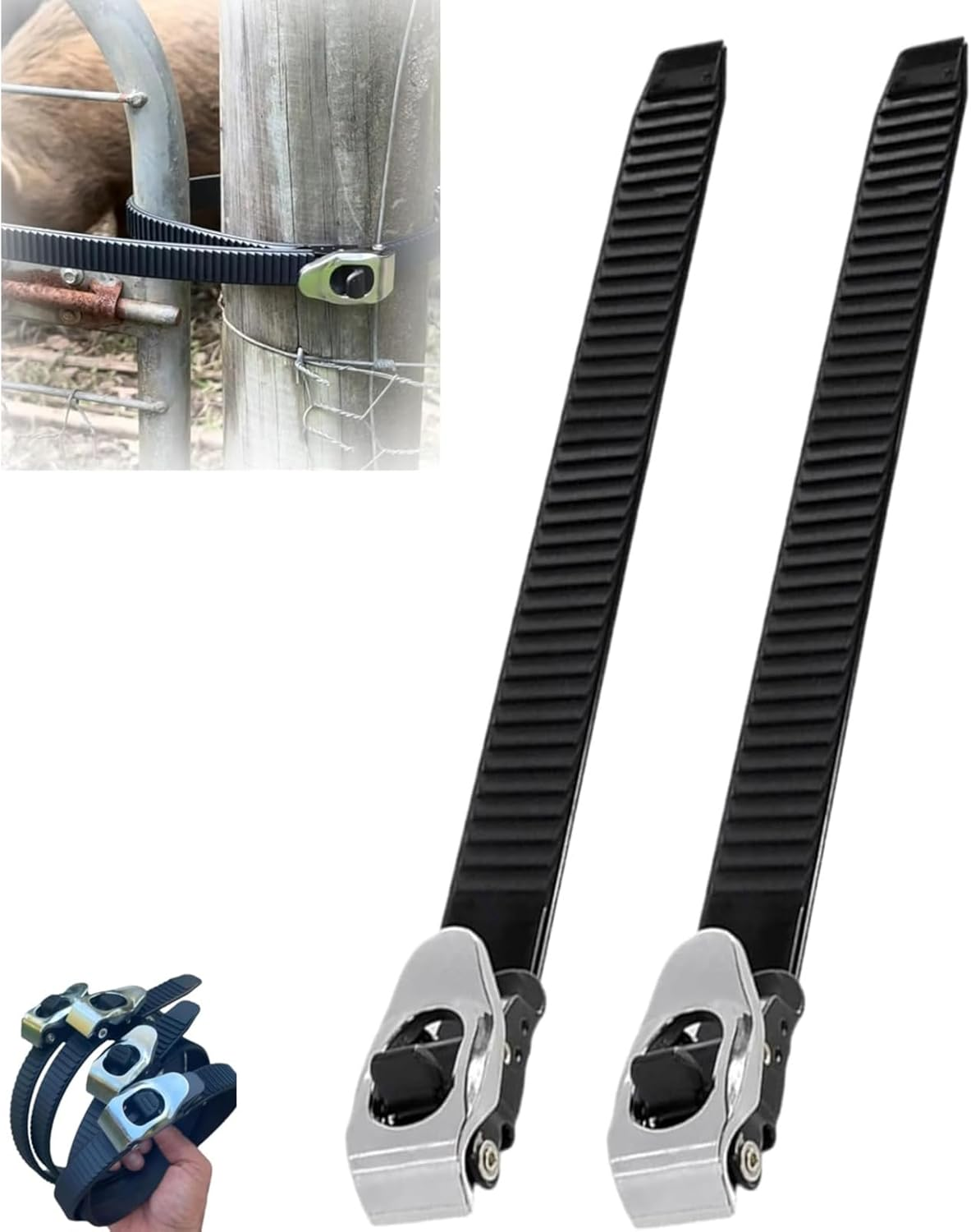 Heavy-Duty Stainless Steel Grip Lock Straps, Reusable Adjustable Locking Belt with Metal Buckle, Strong Ratchet Tie down Straps for Luggage, Cargo, Bikes, and Daily Use (6Pcs)