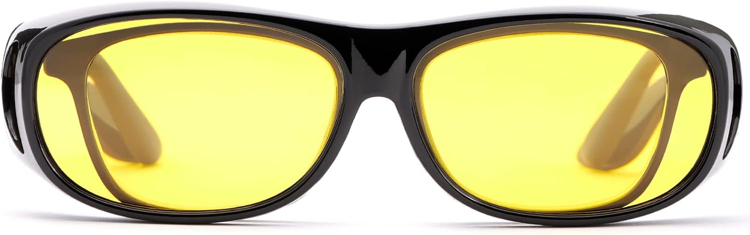 Night Vision Glasses for Men Women Polarized Driving Sunglasses Shield Wraparound Fit over  Eyewear anti Glare image number 4