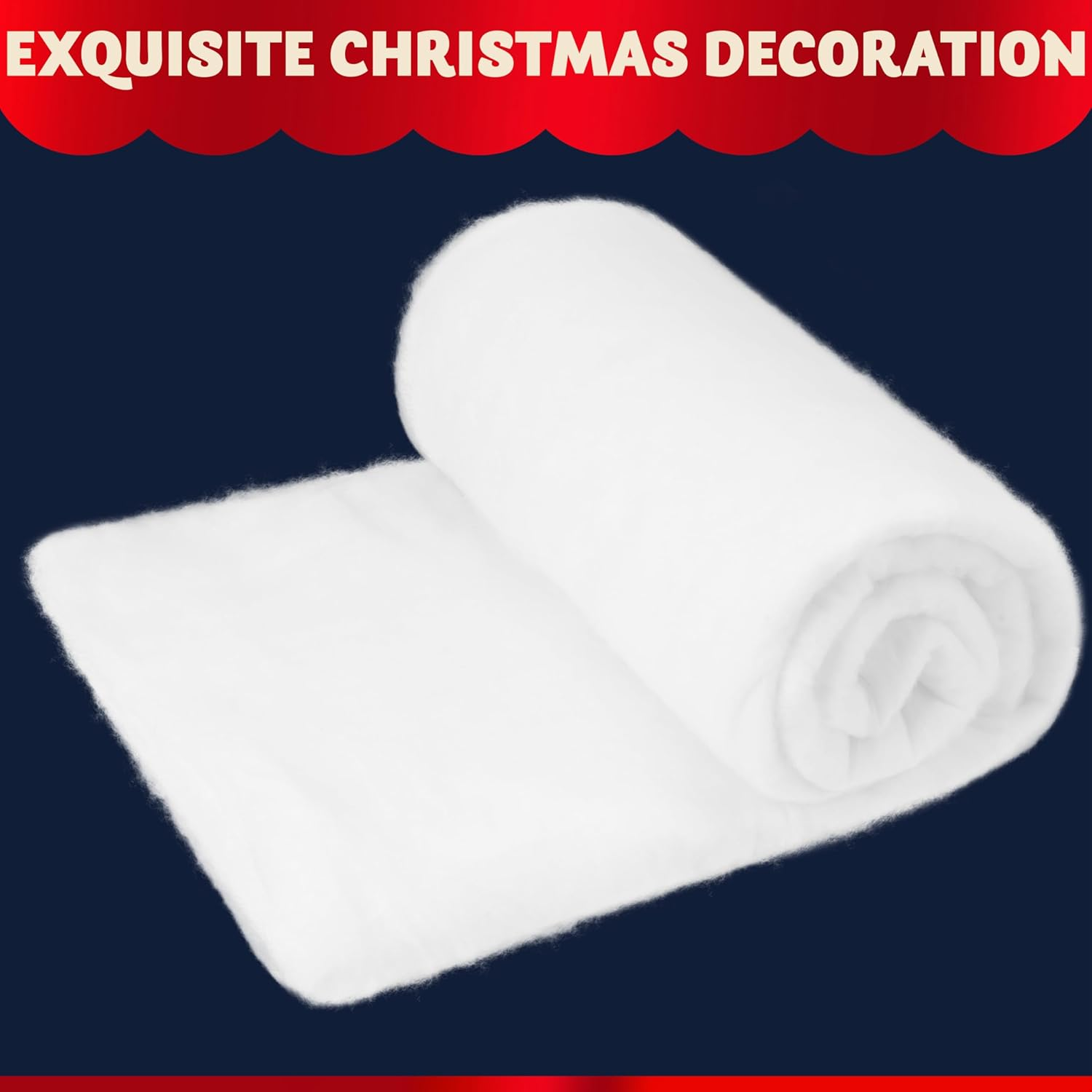 JOYIN 3X8 Ft Christmas Snow Blanket Roll, Thick White Soft and Fluffy Artificial Snow Blankets for Christmas Decor, Holiday Tree Decor, Xmas Home Decoration, and Winter Displays