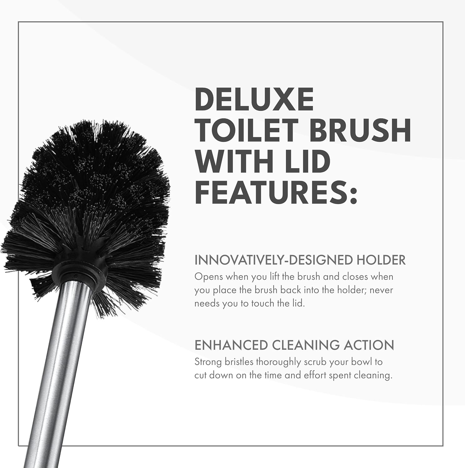 Toilettree Products Deluxe Toilet Brush with Lid - Stainless Steel image number 7