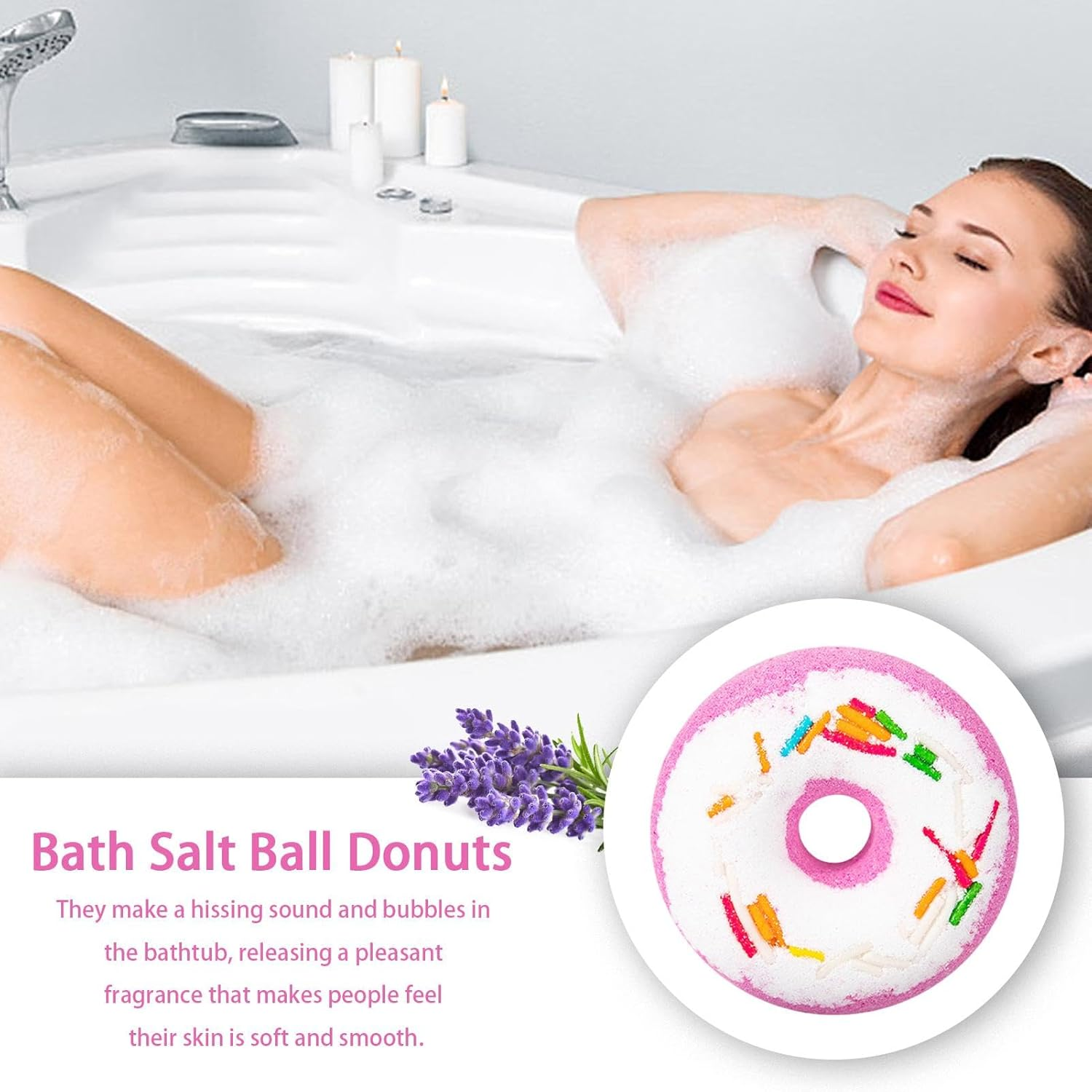 Shower Bombs Aromatherapy - Shower Steamers Aromatherapy | Shower Fizzies, Donut Design, Christmas Stocking Stuffer, Birthday Mothers Day S - Lemon image number 7