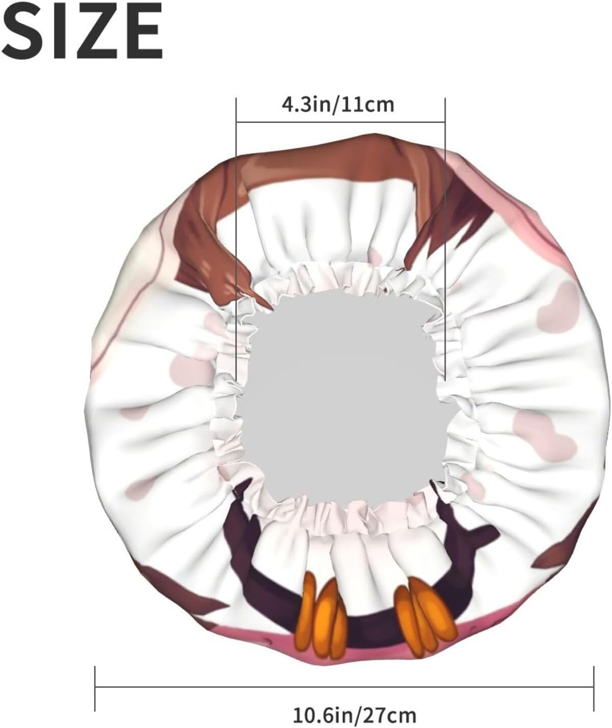 Cute Owl Shower Cap for Women Reusable Double Layers Bathing Bath Cap Hair Caps Waterproof Elastic Band Ladies Spa Salon Shower Hat Hair Caps image number 3