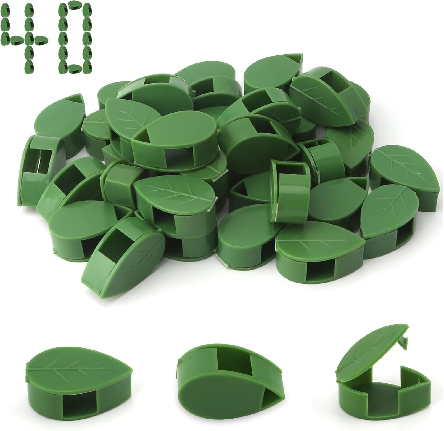 Plant Clips for Climbing Plants Outdoor Plant Hangers Indoor Plant Support Clips Plant Hangers Garden Clips for Plants Hooks Self Adhesive Tomato Clips 40Pcs image number 2