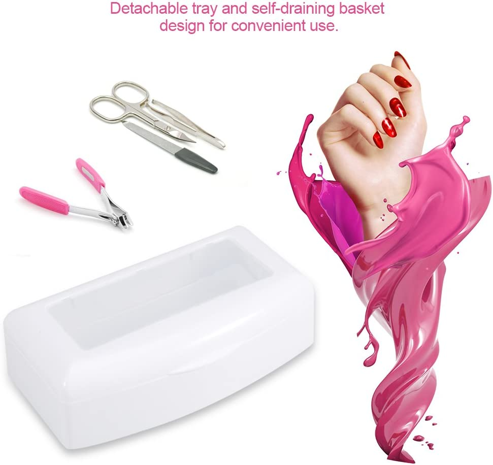 Nail Art Sterilisation Box, Nail Tools Sterilisation Pot Sterilisation Box Disinfectant Container Manicure Tools with Removable Tray for Salon/Home/Hairdresser
