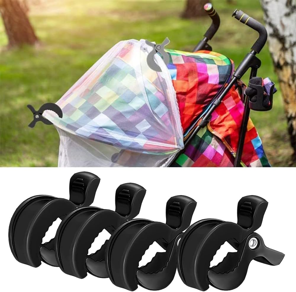 Stroller Pegs to Hook Muslin Sun Shade to Canopy,8Pcs Stroller Pegs Clips,Car Seat Cover Clips, Nursing Cover,Plastic Universal Clips, Blanket Clamp, Stroller Clips Buggy Accessory (Black) image number 5