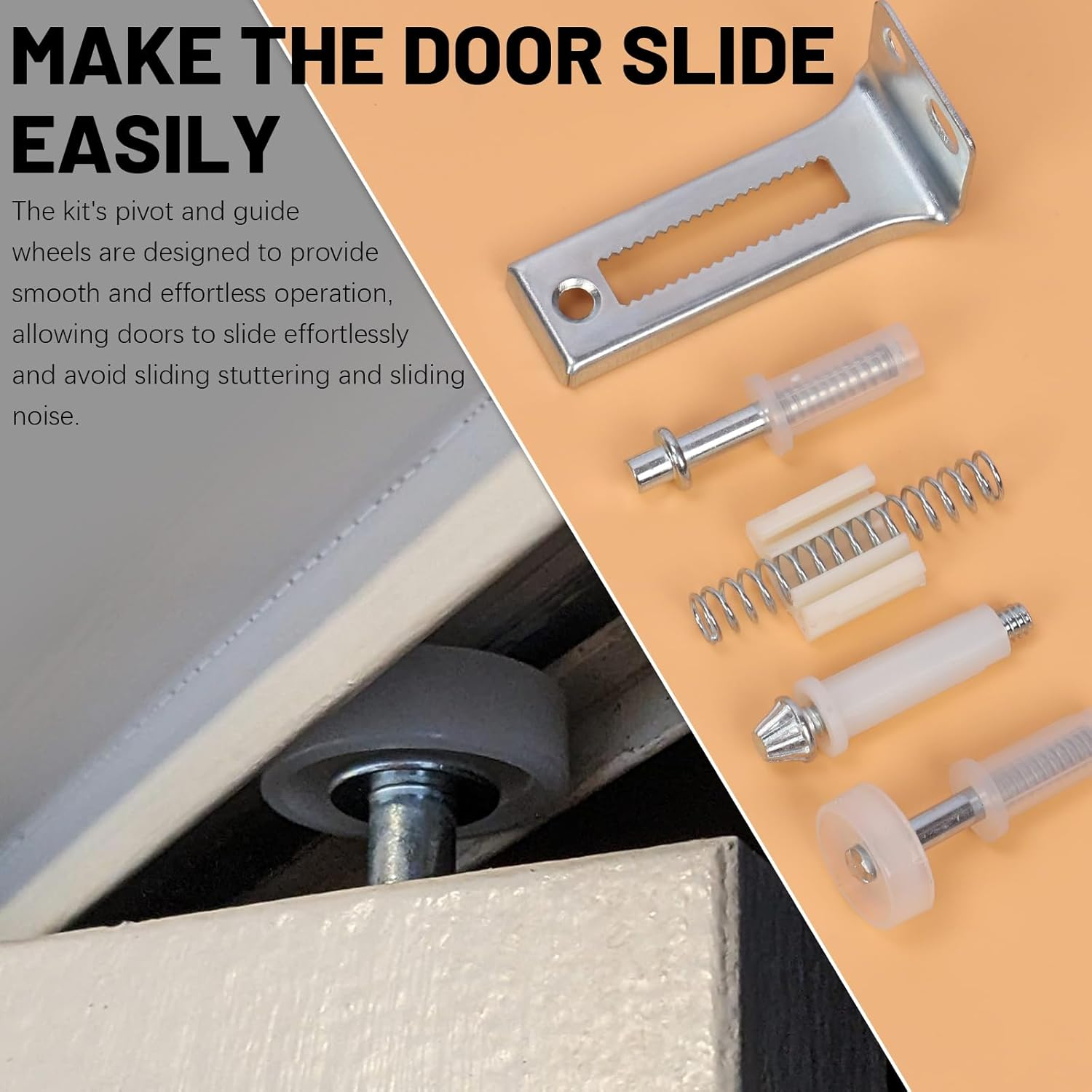 Tanstic 13Pcs Bi-Fold Closet Door Repair Kit, Bi-Fold Closet Door Hardware Kit, Bifold Door Hardware Repair Kit for Repairing Folding Door, Sliding Door, Closet Door image number 3