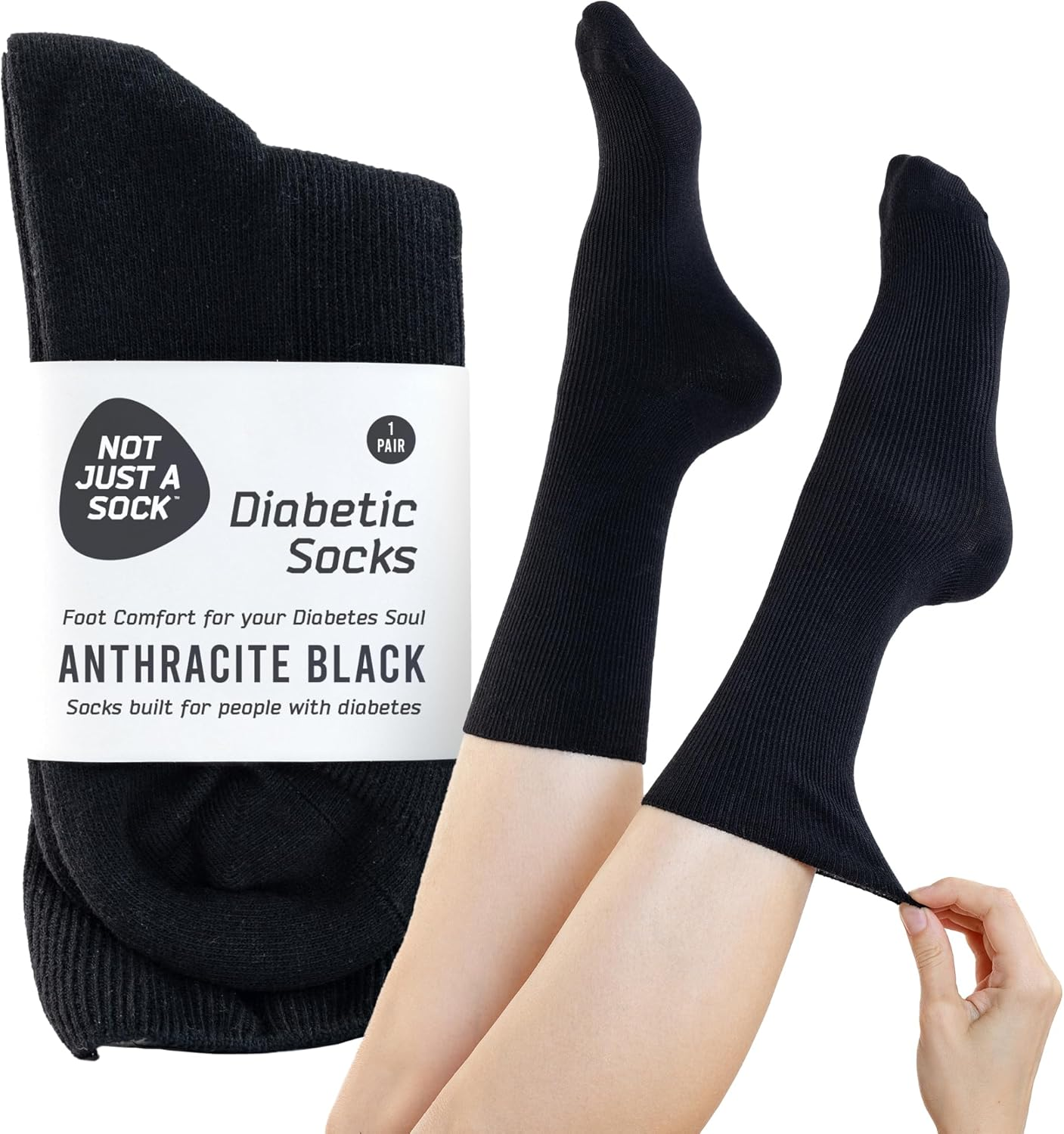 Not Just a Sock Diabetic Socks for Men and Women - One Size Fits All - Seamless and Loose-Top Non-Binding Socks for Improved Circulation - Copper Infused