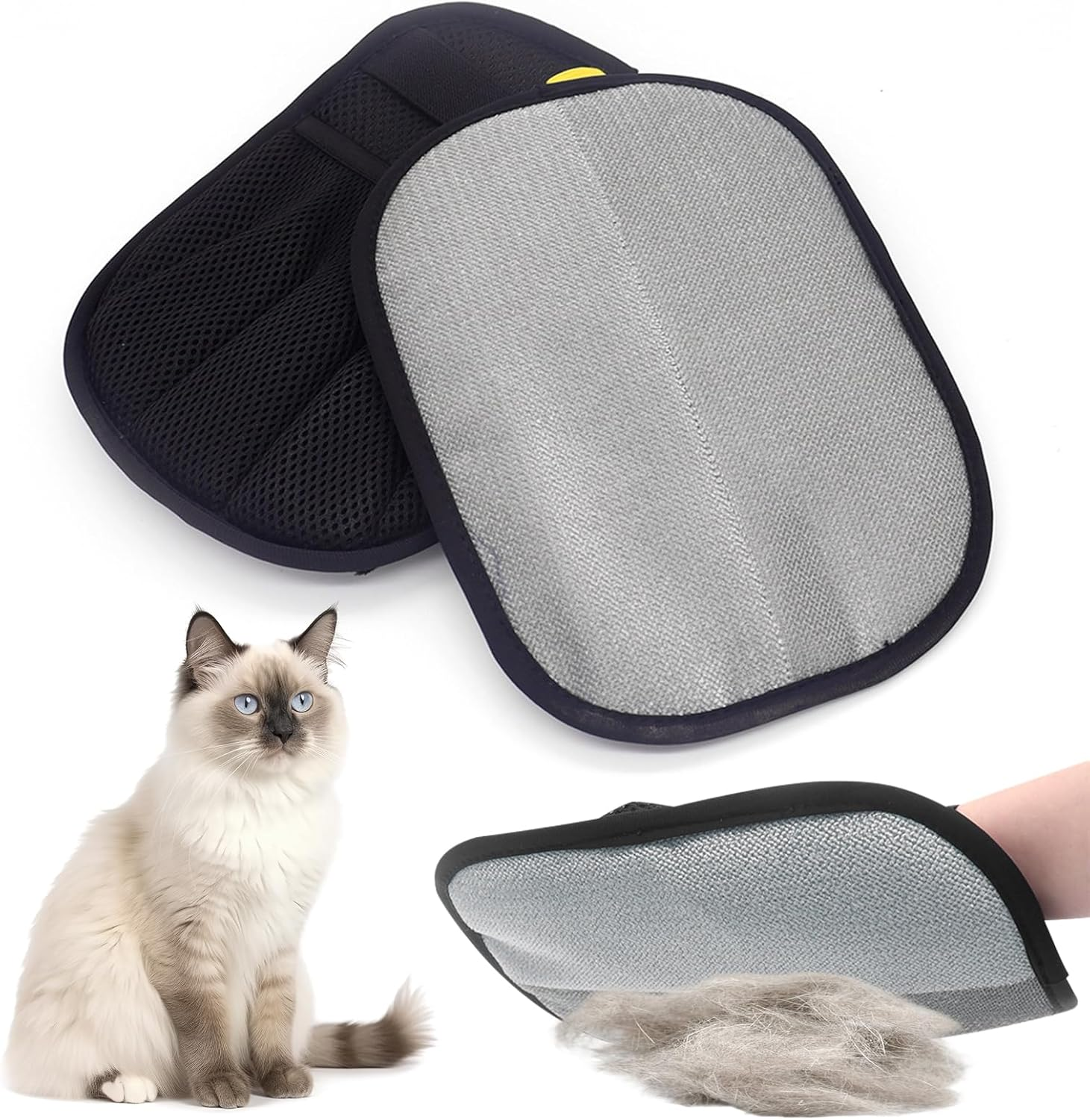 CEWROM Fur Magnet Gloves, Reusable, Pack of 2 Upgrade Pet Hair Removal Gloves for Cats and Dogs, Safe Two-Way Electrostatic Technology, Five Finger Non-Slip image number 4