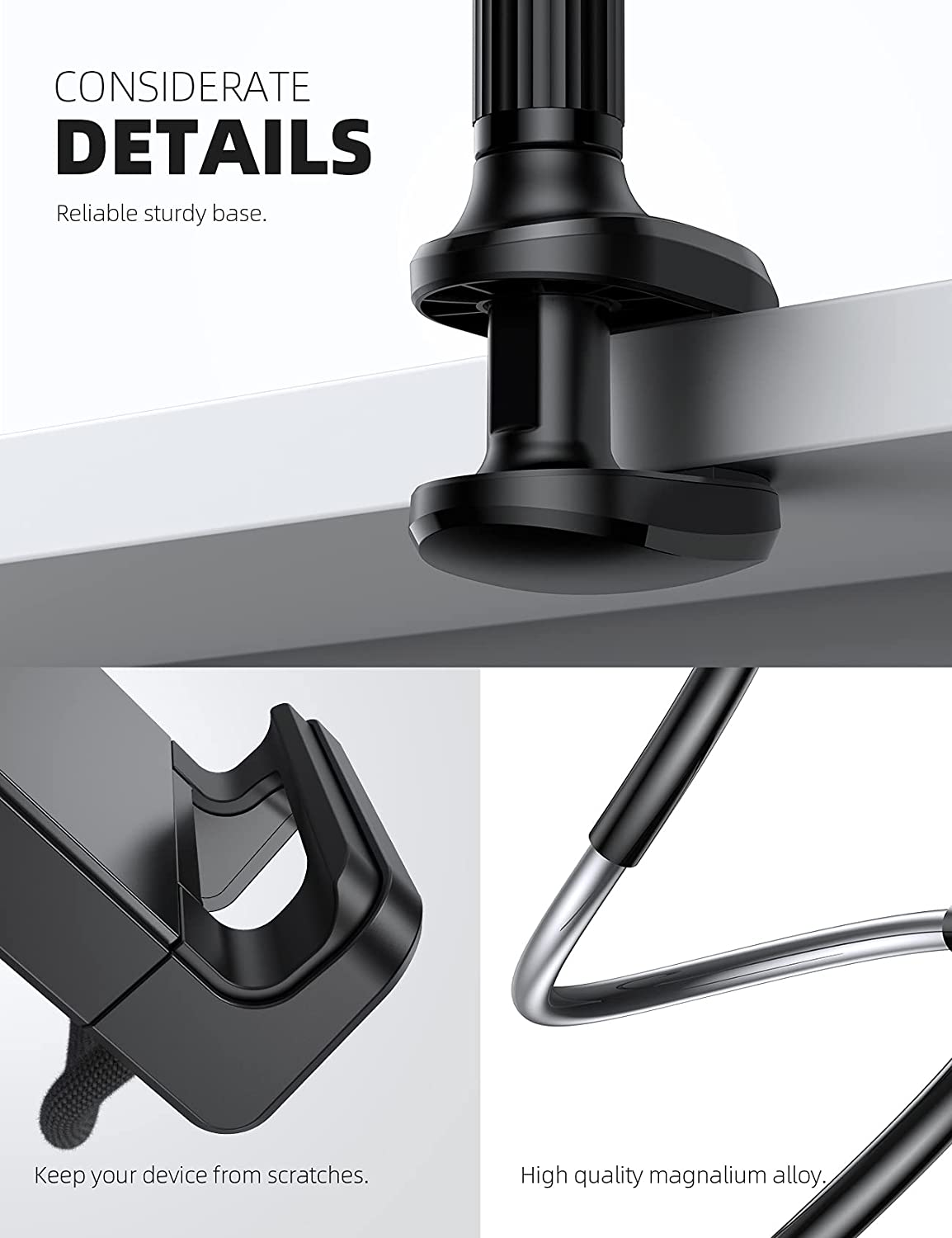 Lamicall Gooseneck Tablet Holder Mount : Flexible Arm Clip I Pad Stand for Bed, Tablet Mount for Desk Table, Compatible with Ipad Pro 11", Mini Air, Galaxy Tabs More 4.7 to 10.5" Phones and Devices