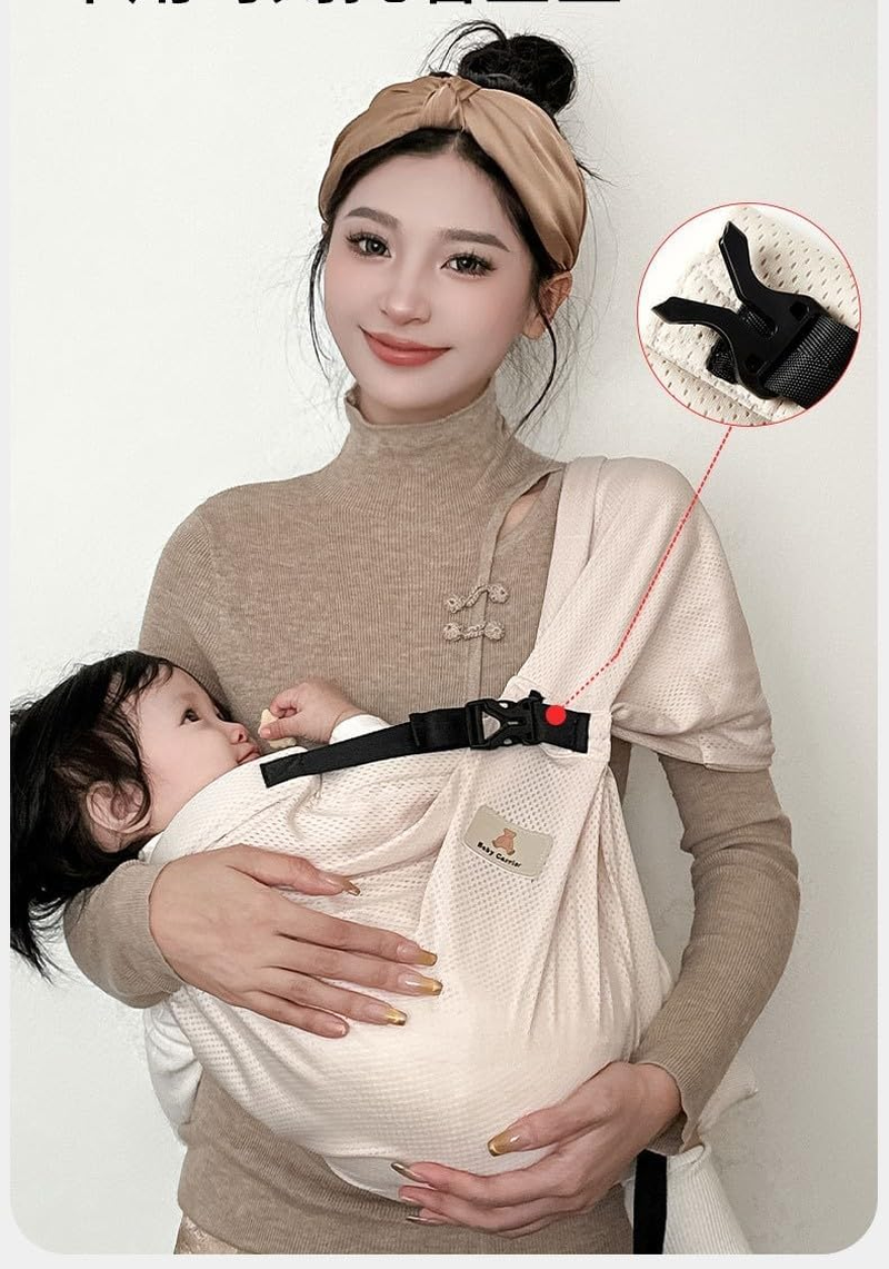 Baby Toddler Sling Carrier Lightweight Hip Slings Carrying Non-Slip Side Kid Holder Chest Wrap 0-12 Months Infants & Toddlers Newborn Sling, Nursing Outdoor Travel Breathable image number 4