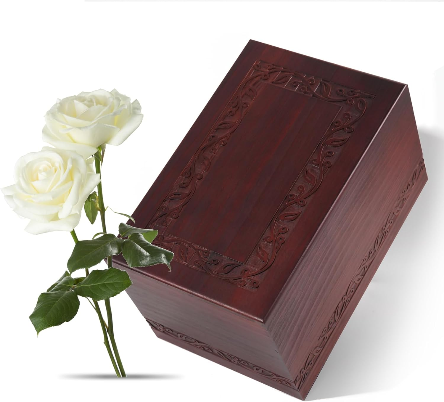 Wooden Tree of Life Cremation Urn for Human Ashes - Adult Male Female, up to 250 Cubic Inches - Funeral Memorial for Mom Dad (Black)