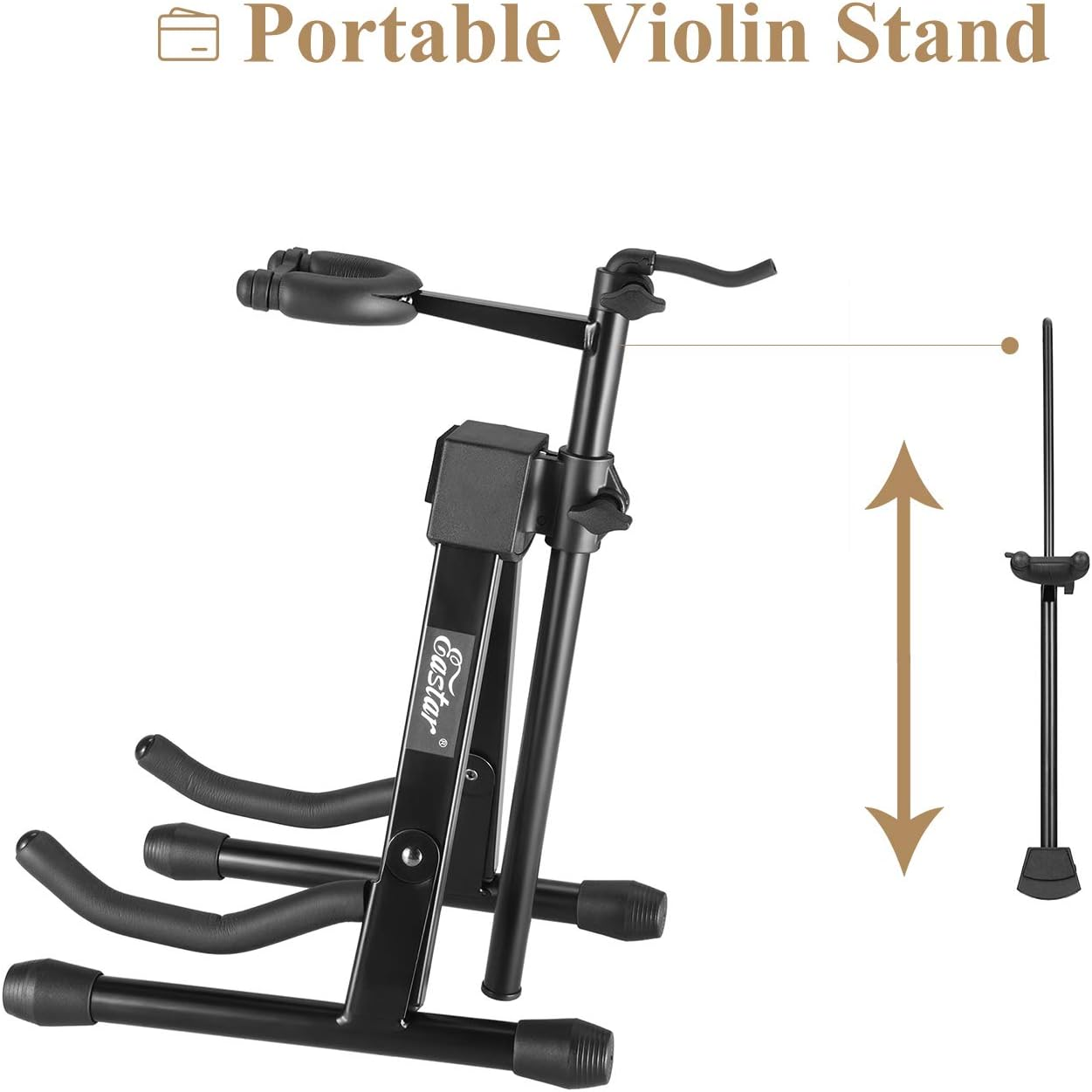 Eastar EST-006 Violin Stand Viola Stand with Bows Hook Holder Portable Adjustable image number 2