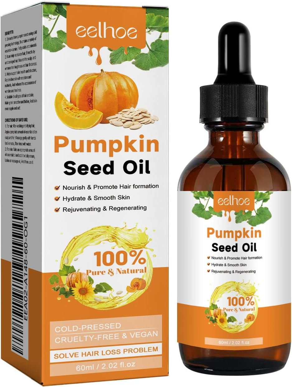 YSHIGUING Pumpkin Oil for Hair Growth, Organic Pumpkin Seed Oil for Hair, Eyelashes & Eyebrows, Skin, Massage, Soothing，Hair Oil - Antiaging Pumpkin Oil Extract - Hair Essential Oil image number 5