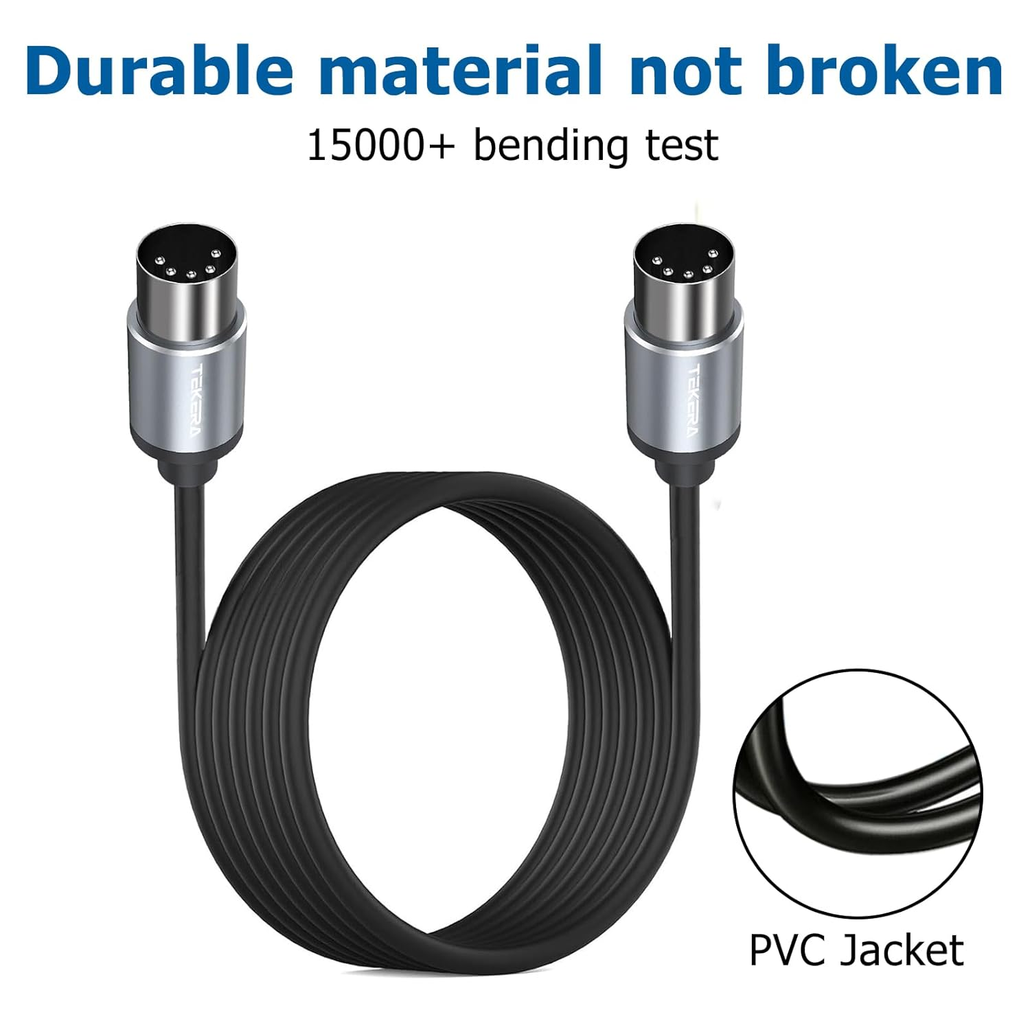 TEKERA MIDI Cables, 2M Male to Male 5-Pin MIDI Cable, Perfect for Keyboard Synth, External Sound Card, MIDI Keyboard, Rack Synth, Sampler, Sound Source and Other Music Gear, PA3568 image number 5
