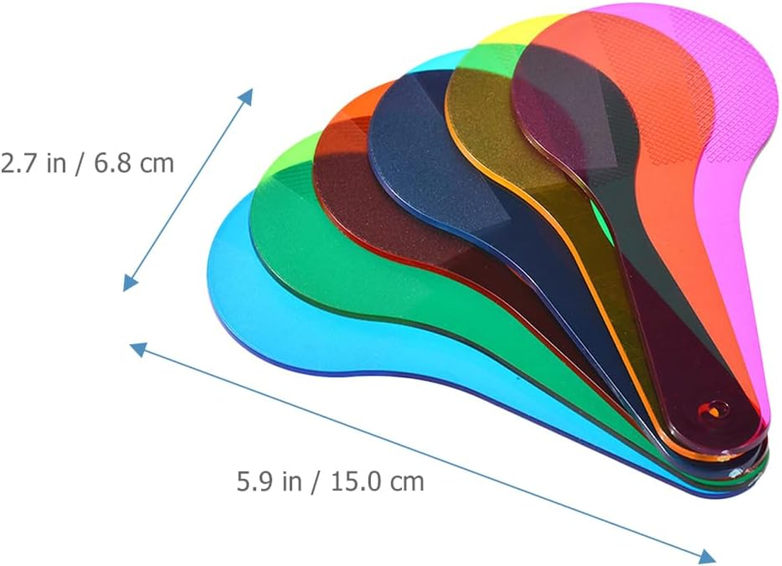 6Pcs Color Paddles, Transparent Color Paddles, Color Learning, Optics Color Filter Plate Montessori Educational Science Educational Painting Color Drawing Cognition Learning and Education