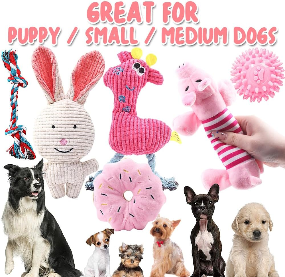 6Pcs Dog Toys for Small Dogs, Puppy Teething Toys from 8 Weeks, Puppy Chew Toys, Plush Dog Toys Set for Small Medium Dogs image number 5