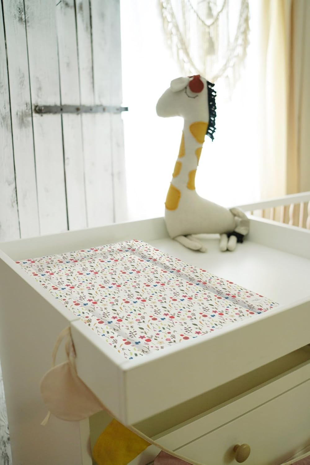 Deluxe Baby Girl Waterproof Changing Mat with Raised Edges 46X73Cm - Little Flowers - Mix of Pink, Red and Blue - Colourful Floral