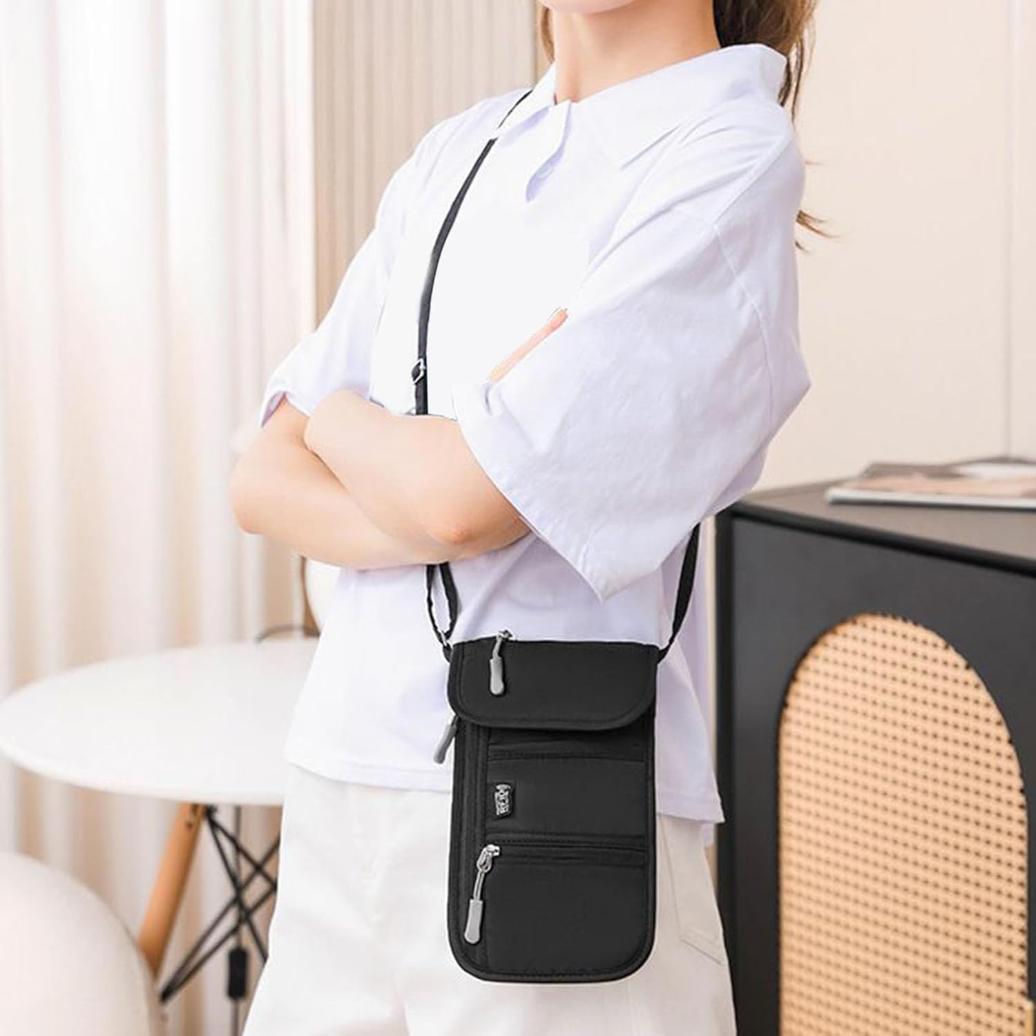 Passport Bags for Travel - Travel Passport Wallet | Anti-Theft Document Holder Card Carrier for Mobile Phone Commute Running Beach Business Gym Hiking Daily Camping image number 3