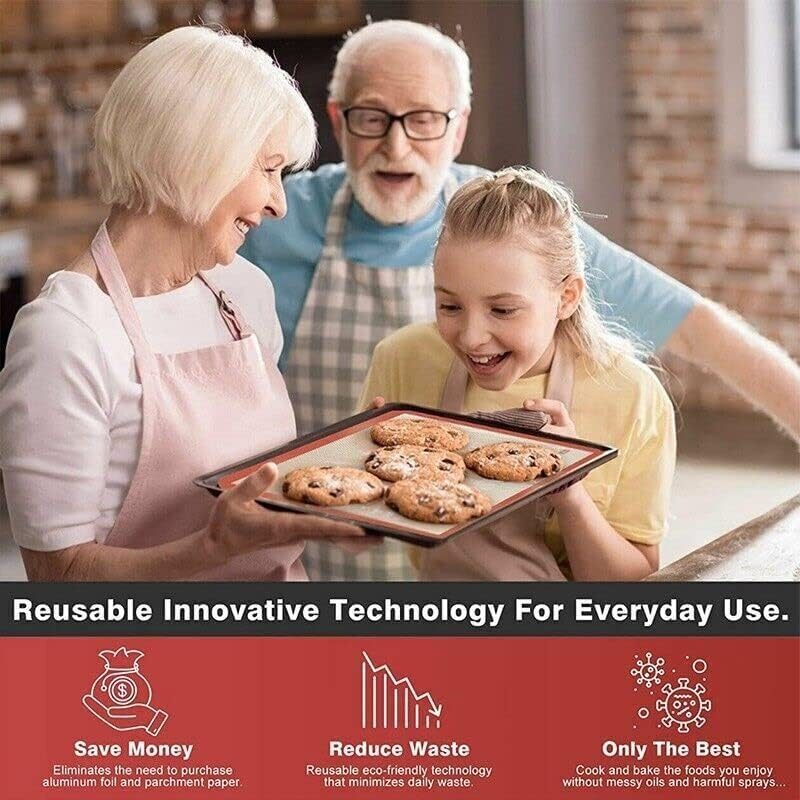 AIMALL Non-Stick Silicone Baking Mat Large Scale Cake Silicon Bakeware Dough, Durable Bakeware, Oven Safe, Easy Clean, Set of 2 or 4 - Black 2Pcs(2*60X40Cm) image number 5