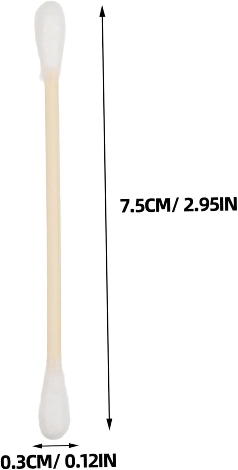 100Pcs Makeup Cotton Swabs Dual-Ended Sterilized Cotton Buds Bamboo Handles for Ear Cleaning Detailing and Electronics image number 2