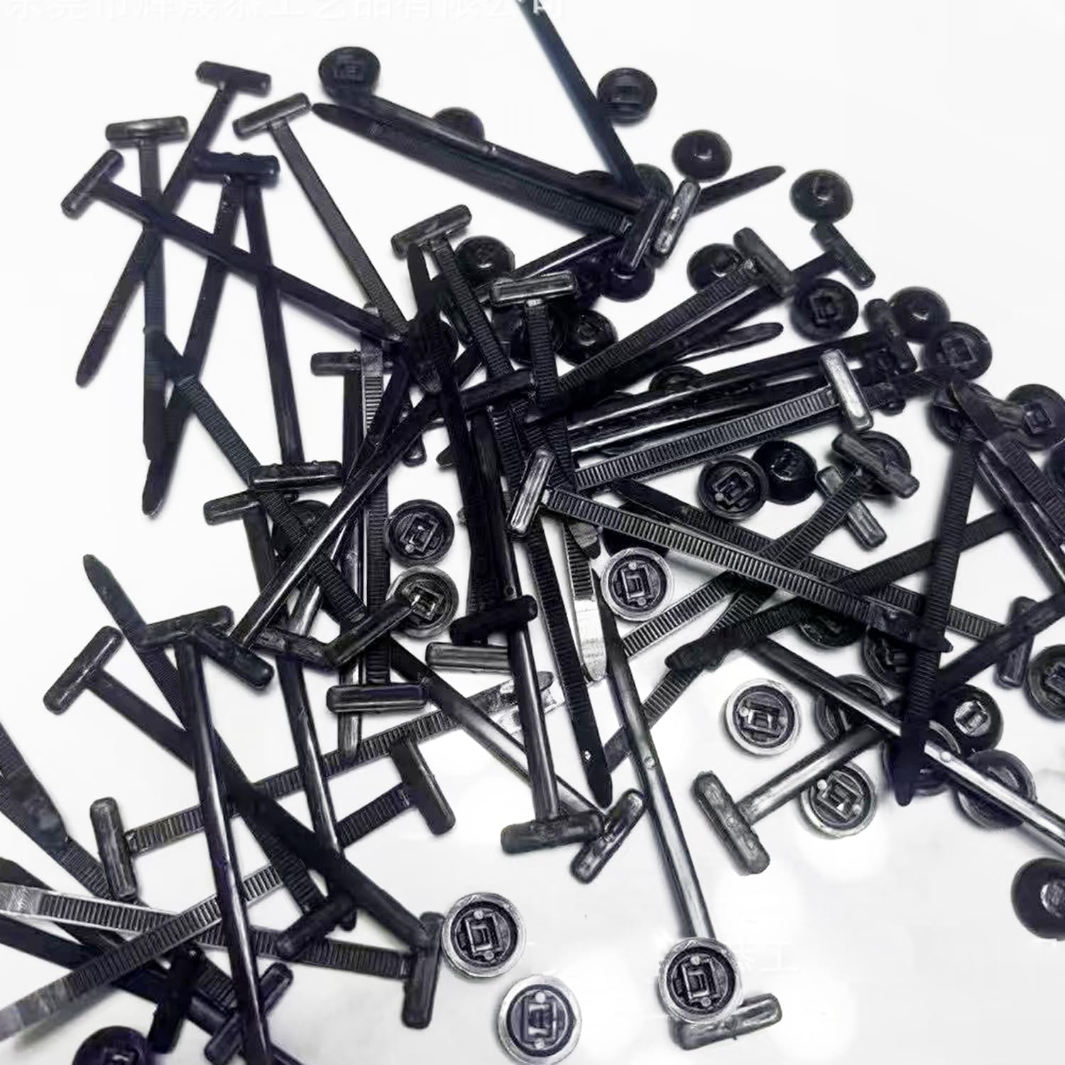 100PCS Nylon Universal Cable Tie Buckle, Universal Push Mount Cable Zip Tie Compatible, Heavy Duty Self-Locking Nylon Zip Ties Holder for Car Repair, UV Resistant Black Plastic Zipties Cinch Straps ﻿