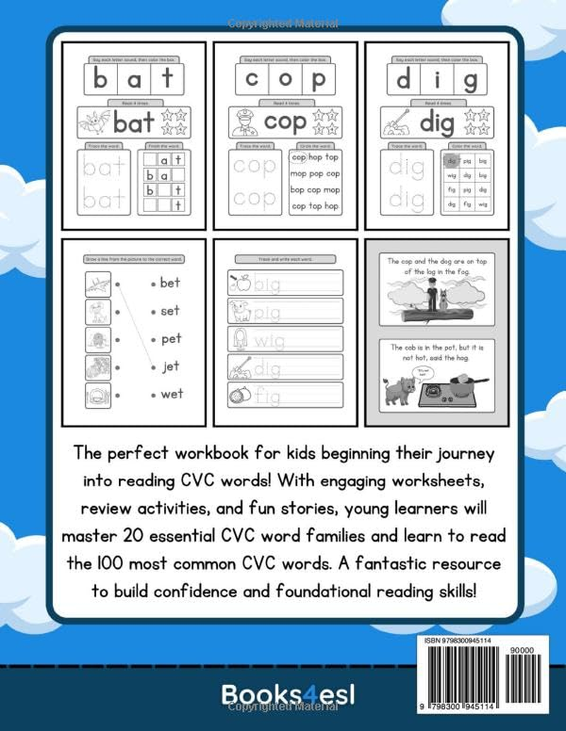 My CVC Workbook: CVC Worksheets, Activities, and Stories for Kids: a Phonics-Based Workbook to Help Kids Learn to Read Common CVC Words image number 1