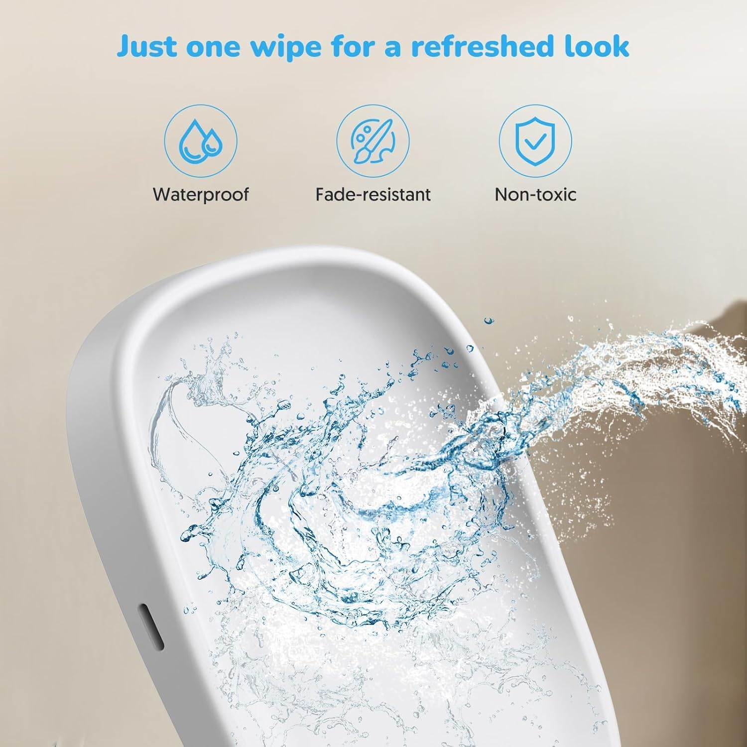 Baby Changing Pad Portable, Waterproof Soft PU Pad for Babies, Changing Table, Lightweight Nappy Change Mat, Soft Change Mat Cover, Wipeable Changing Pad with Removable Safety Strap, Gray image number 1