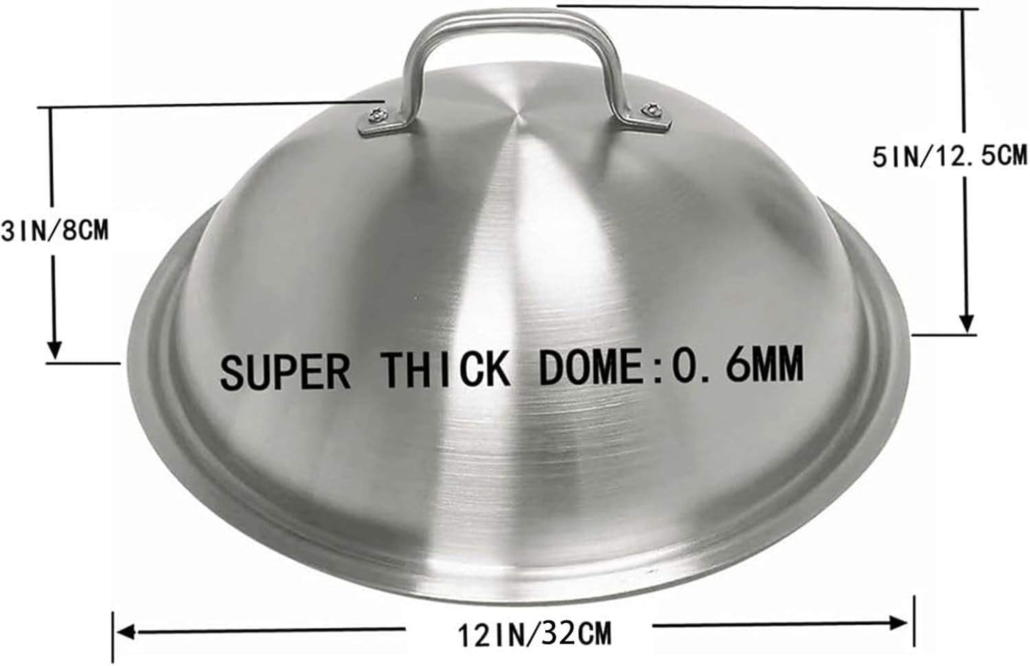 Cozioz 2PCS Heavy Duty 32CM round Basting Cover - Stainless Steel Cheese Melting Dome and Steaming Cover - Perfect for Indoor or Outdoor Flat Top Grill Cooking, 0.6Mm Thickness image number 5