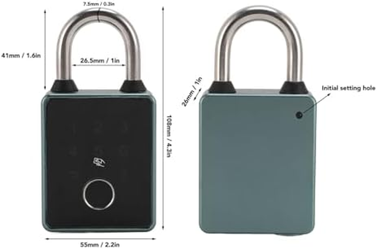 Fingerprint Padlock - Aluminium Alloy Smart Keyless Fingerprint Lock with 5 Unlocking Methods, Safety Locker Biometric Lock for Gym School Office (For Tuya APP) image number 2